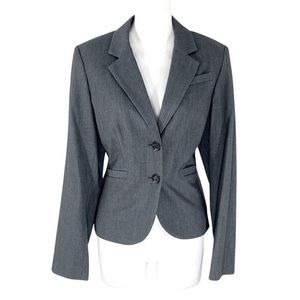 Calvin Klein gray two button front stretch blazer jacket 8